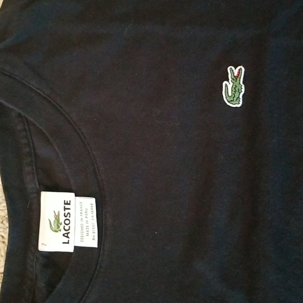 Lacoste, mens size 2XL, black tshirt